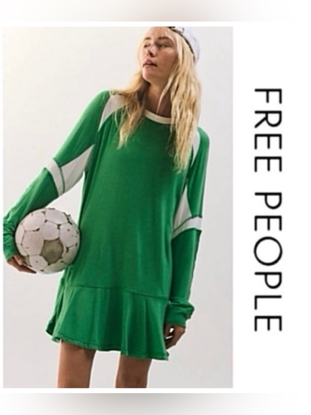🚩NwT’s-$80 Rare FREE PEOPLE At Bat Layer Dress S Oversized Relaxed Sporty Top S